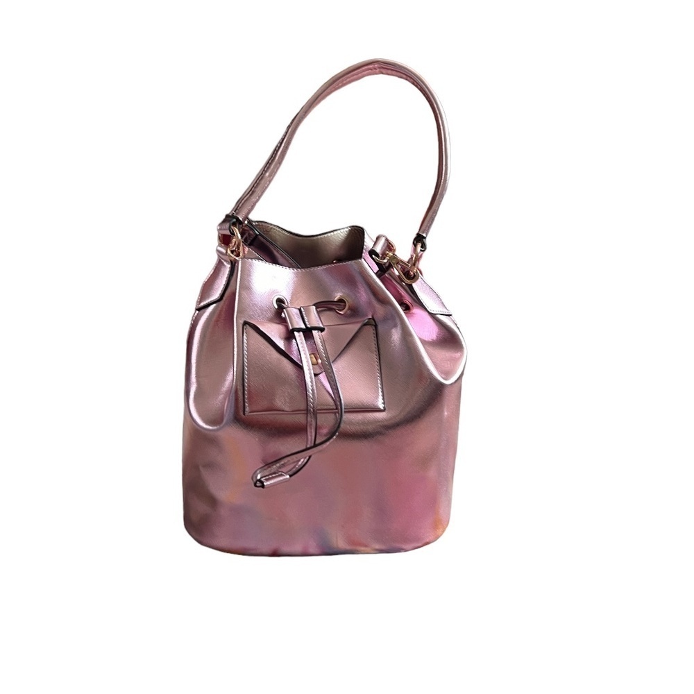 Unbranded Metallic‎ Pink Bucket Crossbody  Bag
